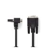 CAVO VGA NEDIS CCGP59050BK50 CON ANGOLATURA DI 90°, POTRETE USARE IL CAVO IN AREE RIDOTTE, SPINA VGA 90° (15-pin) > SPINA VGA (15-pin) RISOLUZIONE MASSIMA 1280X800, 5.0 M
